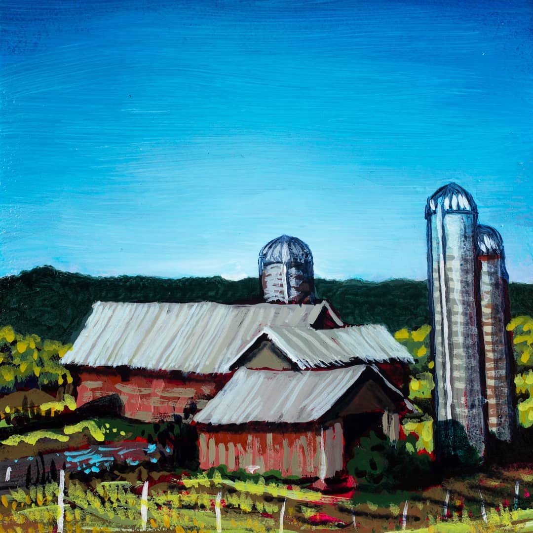 Farm on Creek Rd — Acrylic — on Creek road at the crest of the Hill