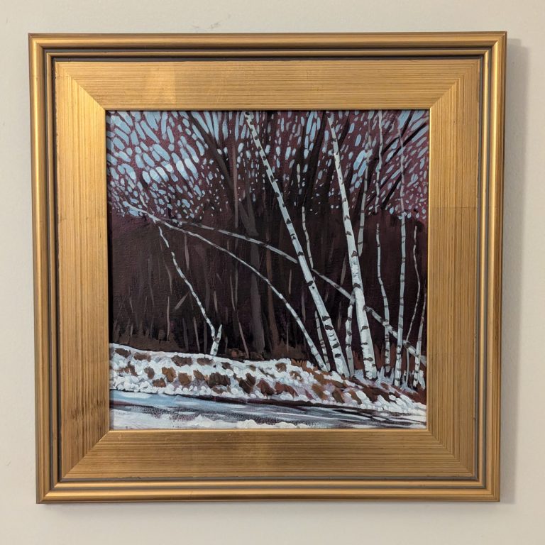 Winter Birch — Acrylic, 12x12 inches