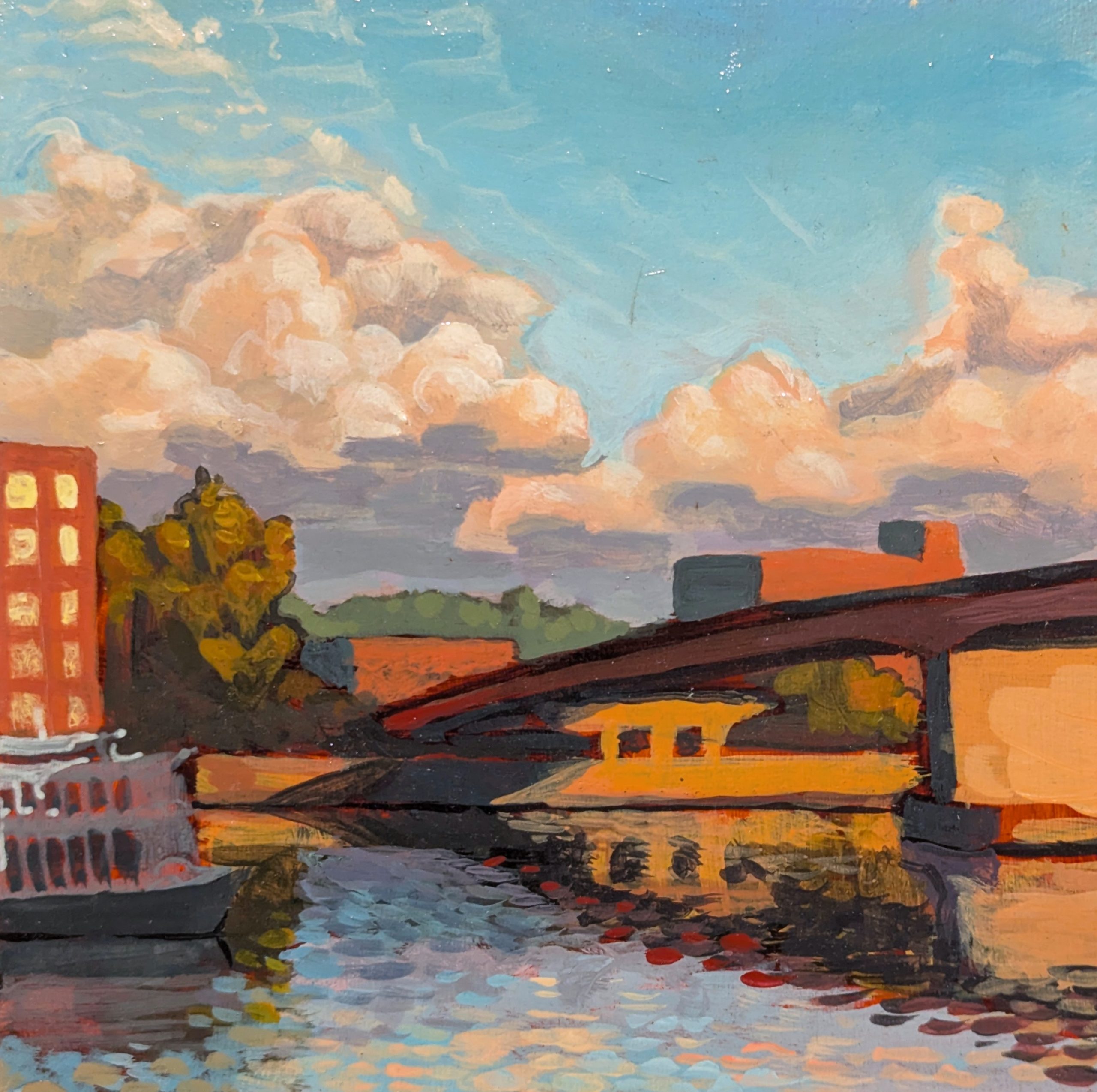 Rt 2 Bridge, Troy — Acrylic