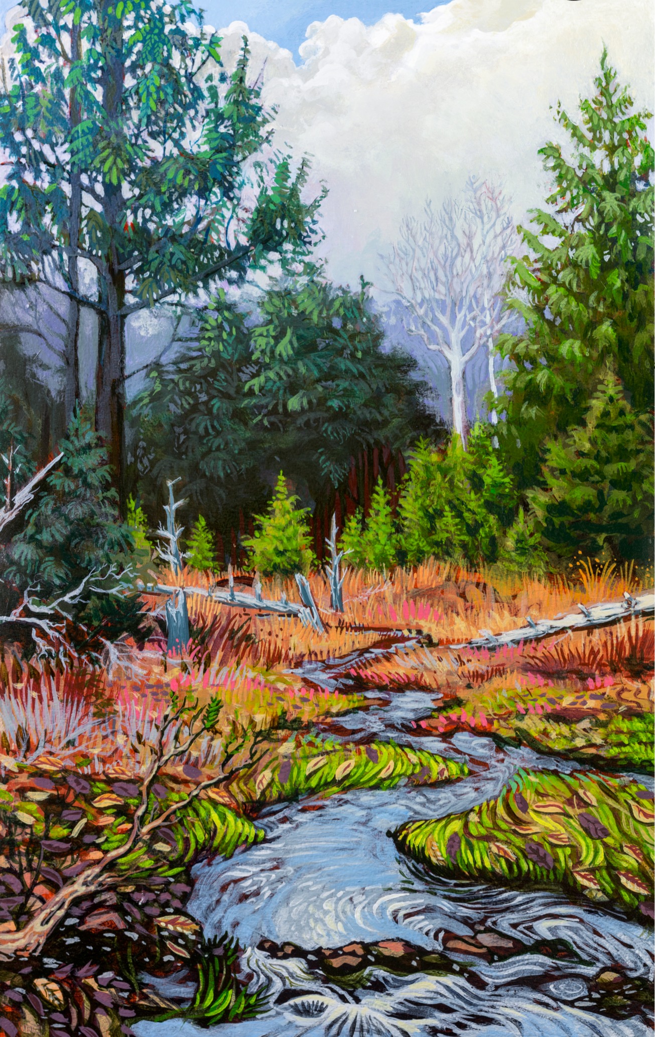 Doree’s Trail — Acrylic — Poestenkill community Forest on doree's trail